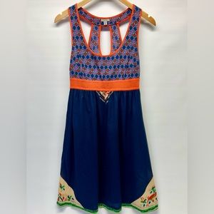 Ecote Urban Outfitters Dress Navy Orange Size M